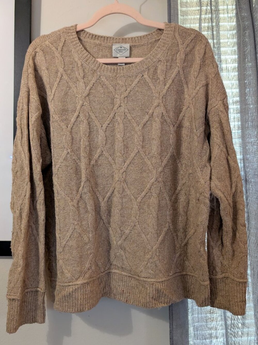 St John's Bay Beige Tan Knit Sweater Size XL